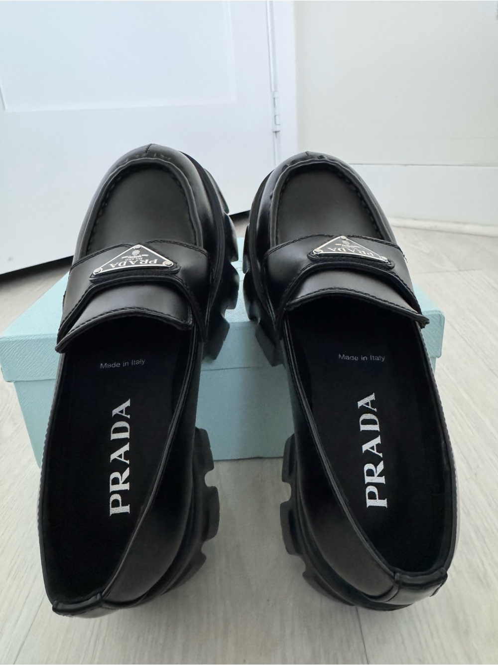 Prada Woman Brushed Leather Loafers - Picture 3 of 10
